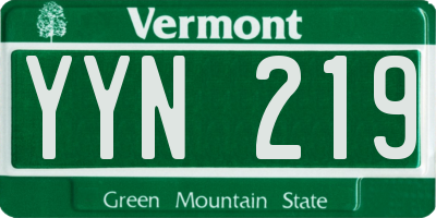 VT license plate YYN219