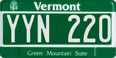 VT license plate YYN220