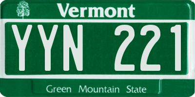 VT license plate YYN221
