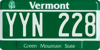 VT license plate YYN228