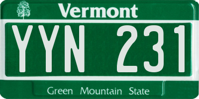VT license plate YYN231