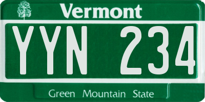 VT license plate YYN234