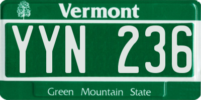 VT license plate YYN236