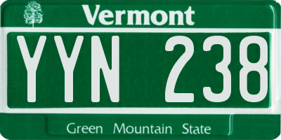 VT license plate YYN238