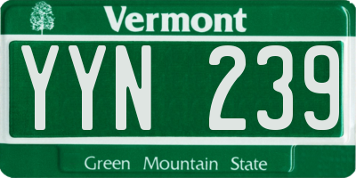 VT license plate YYN239