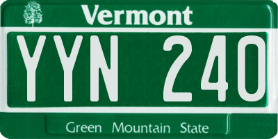 VT license plate YYN240