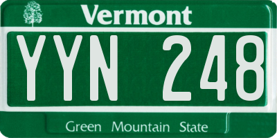 VT license plate YYN248