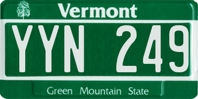 VT license plate YYN249