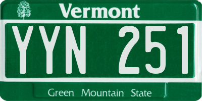 VT license plate YYN251