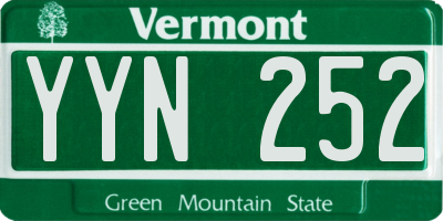 VT license plate YYN252