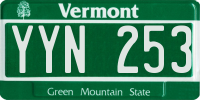 VT license plate YYN253