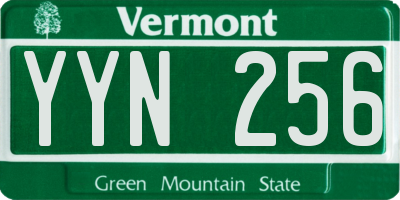 VT license plate YYN256