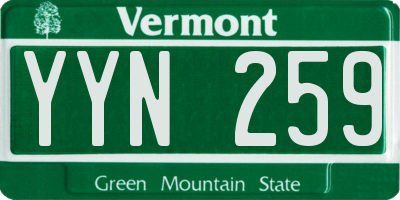VT license plate YYN259
