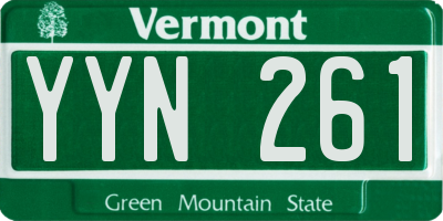 VT license plate YYN261