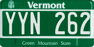 VT license plate YYN262