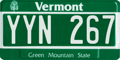 VT license plate YYN267