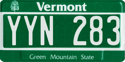 VT license plate YYN283