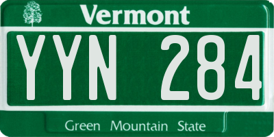 VT license plate YYN284