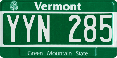 VT license plate YYN285
