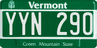 VT license plate YYN290