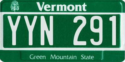 VT license plate YYN291