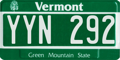 VT license plate YYN292