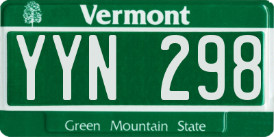 VT license plate YYN298