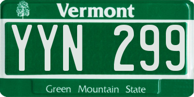 VT license plate YYN299