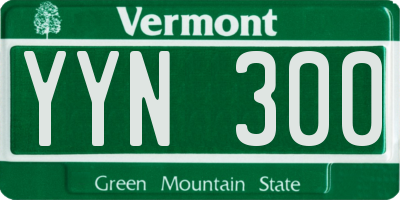 VT license plate YYN300