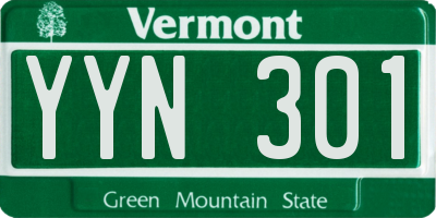 VT license plate YYN301