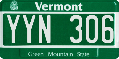 VT license plate YYN306