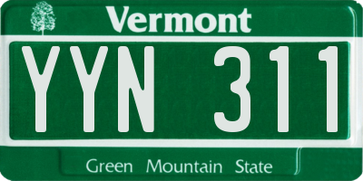 VT license plate YYN311