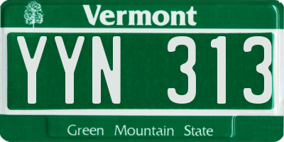 VT license plate YYN313