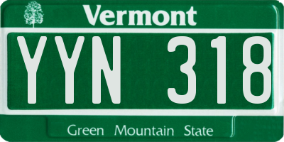VT license plate YYN318
