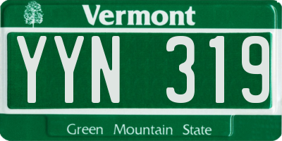 VT license plate YYN319