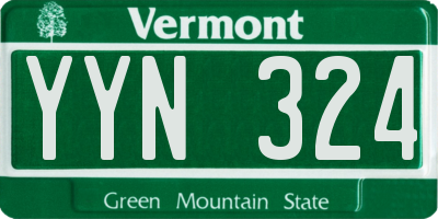 VT license plate YYN324