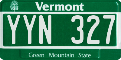 VT license plate YYN327