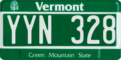 VT license plate YYN328