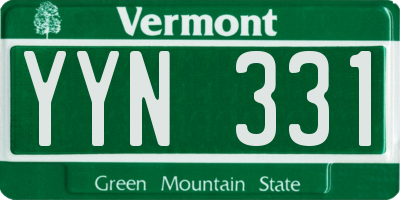 VT license plate YYN331
