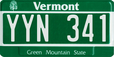 VT license plate YYN341