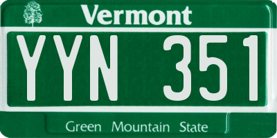 VT license plate YYN351