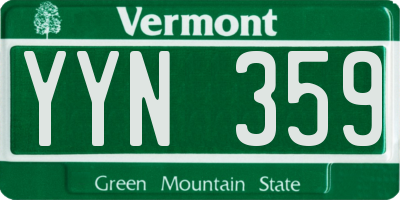 VT license plate YYN359