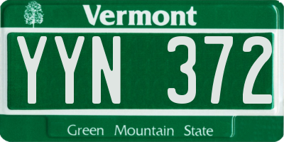 VT license plate YYN372