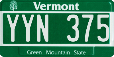VT license plate YYN375