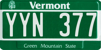 VT license plate YYN377