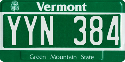 VT license plate YYN384