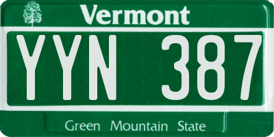 VT license plate YYN387