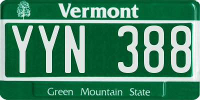VT license plate YYN388