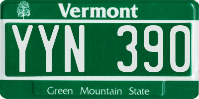 VT license plate YYN390