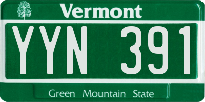 VT license plate YYN391